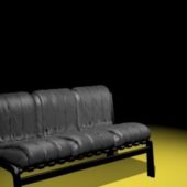 Armless Upholstered Leather Settee