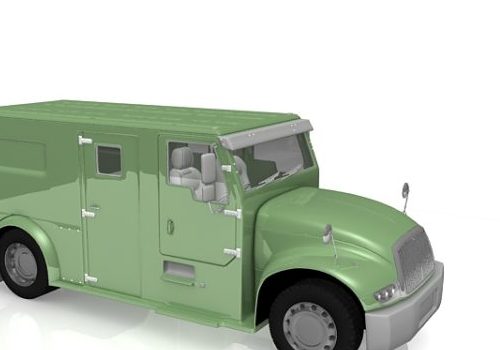 Green Armored Bank Truck