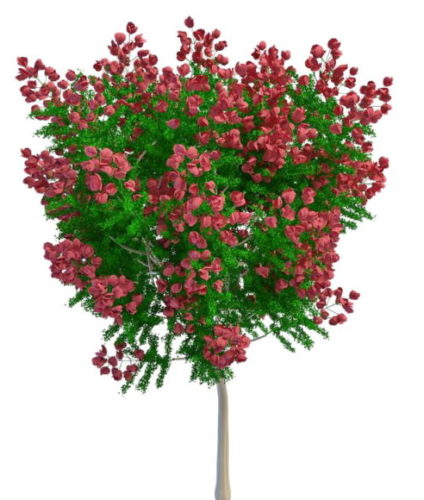 Nature Artificial Tree Red Flowers