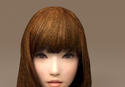 Asian Girl Head Character