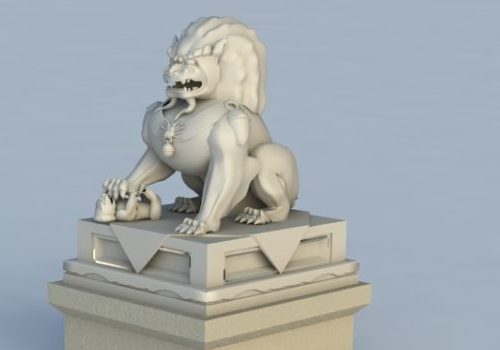 Front Door Asian Lion Statue