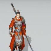 Gaming Asian Warrior With Spear