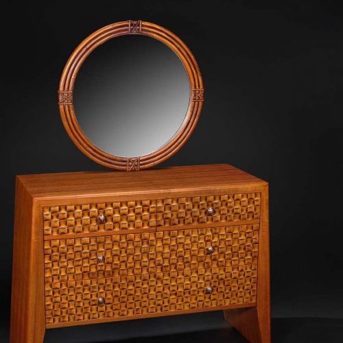 Classic Dressing Table With Circle Mirror Furniture