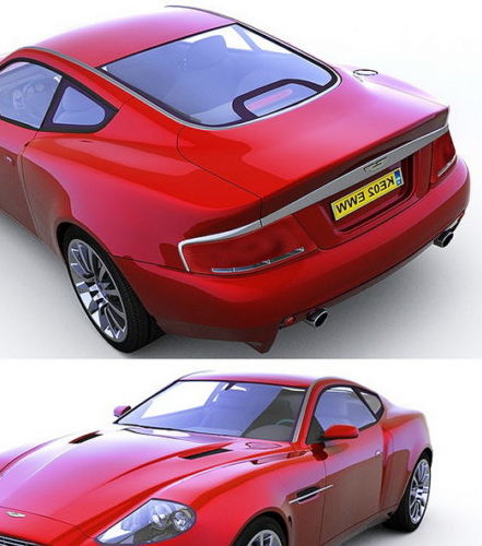Red Aston Martin V12 Vantage Sports Car