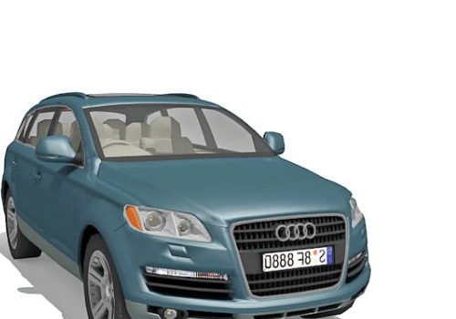 Blue Audi Q7 Quattro Car
