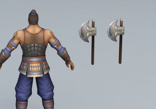 Medieval Axe Man Soldier Character