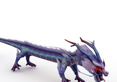 Azure Chinese Dragon Game Character