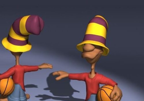 Cartoon Basketball Player Characters