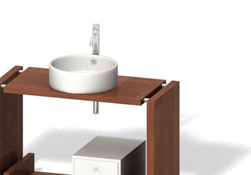 Wooden Bathroom Vanity With Sink V1