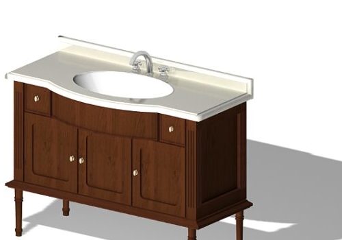 Wooden Bathroom Vanity With Sink