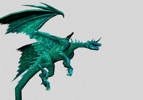 Beautiful Green Dragon Character