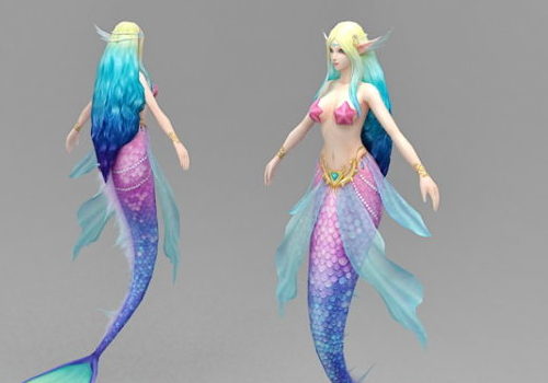 Beautiful Mermaid Game Character