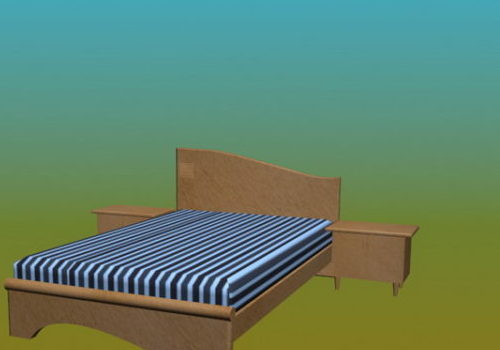 Home Furniture Bed And Nightstands V1