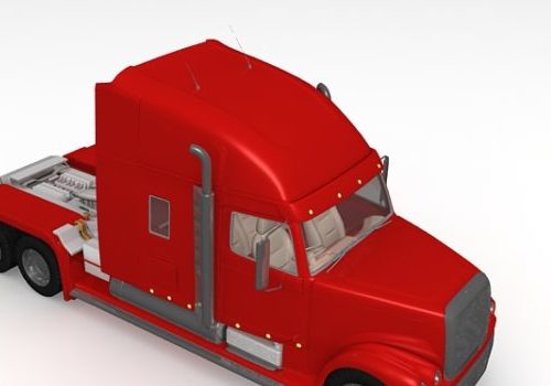 Red Big Semi Truck