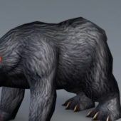 Black Bear Animal Lowpoly