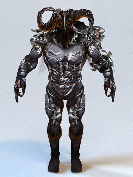 Black Demon Robot Character
