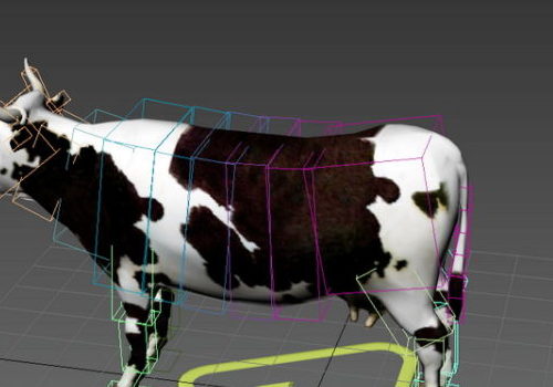 White Cow Animal Rigged 3D Model - .Max -
