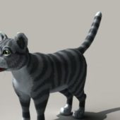 Black And Grey Cat Rigged | Animals