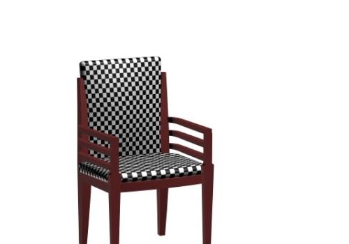 Black And White Checker Arm Side Chair | Furniture