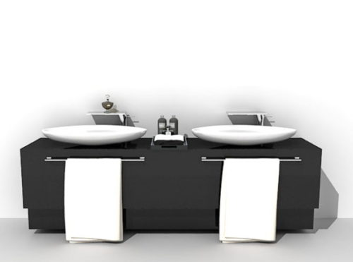 Bathroom Black Vanity With Sink