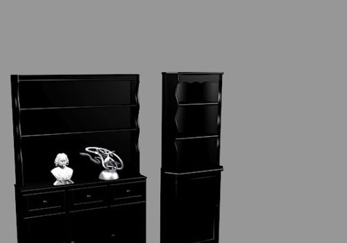 Black Bookcase Furniture With Doors