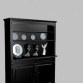 Black Wooden Display Cabinet