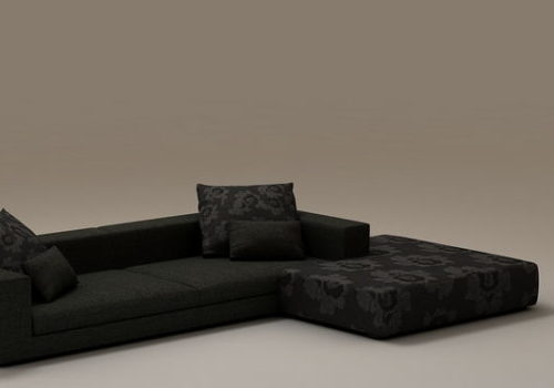 Black Fabric Sectional Living Room Sofa | Furniture