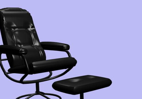 Black Leather Lounge Chair And Ottoman | Furniture