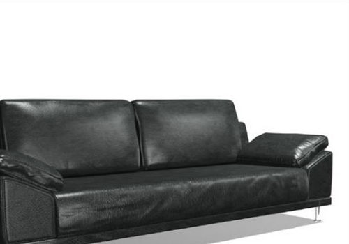 Home Furniture Black Leather Loveseat