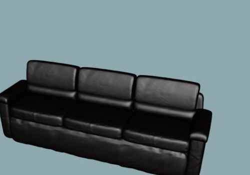 Home Furniture Black Leather Sofa