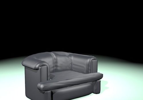 Black Leather Tub Chair Furniture Design