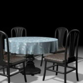 Dark Wood Round Dining Sets