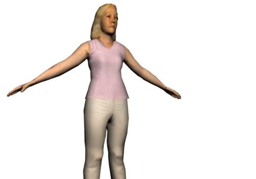 Blonde Woman Low Poly Character Characters