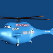 Cartoon Helicopter Blue Color