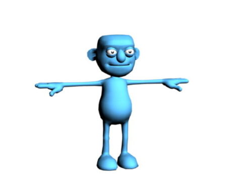Blue Cartoon Person Character