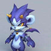 Blue Devil Cartoon Character