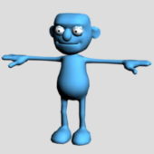 Cartoon Blue Human Character