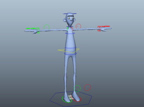 Character Blue Person With Rig