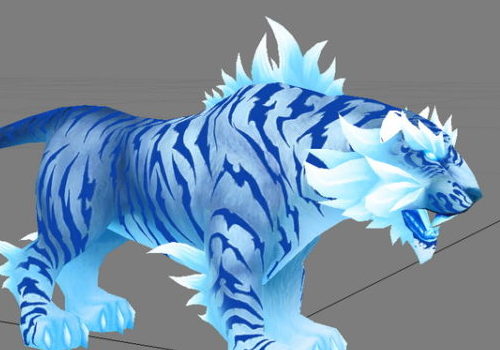 Gaming Blue Tiger Character