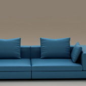 Blue Fabric Sectional Loveseat Sofa | Furniture