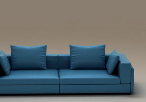 Blue Fabric Sectional Loveseat Sofa | Furniture