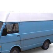 Blue Microvan Vehicle