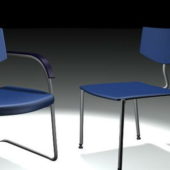 Blue Side Chair And Cantilever Chair | Furniture