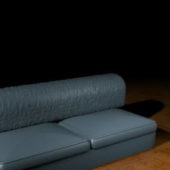 Blue Fabric Velvet Couch