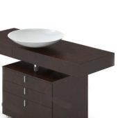 Bowl Sink Vanity Unit Black Cabinet