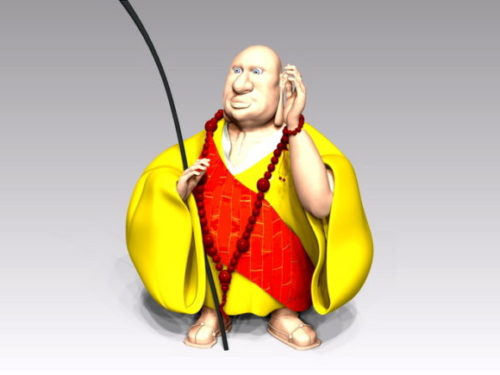 Character Buddhist Monk Cartoon