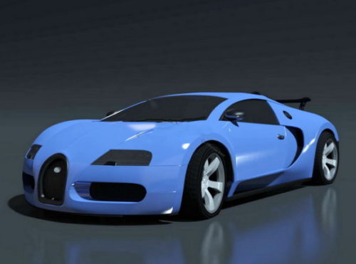 Blue Bugatti Veyron Sport Car