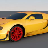 Yellow Bugatti Veyron Rigged