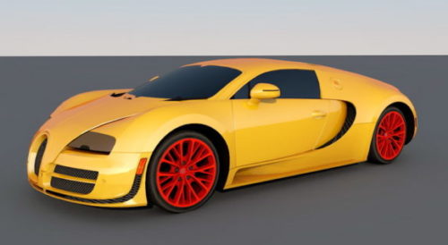 Yellow Bugatti Veyron Rigged