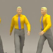 Business Man Character With Yellow Shirt